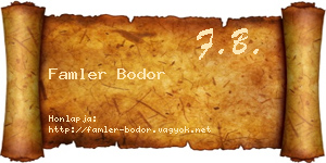 Famler Bodor névjegykártya